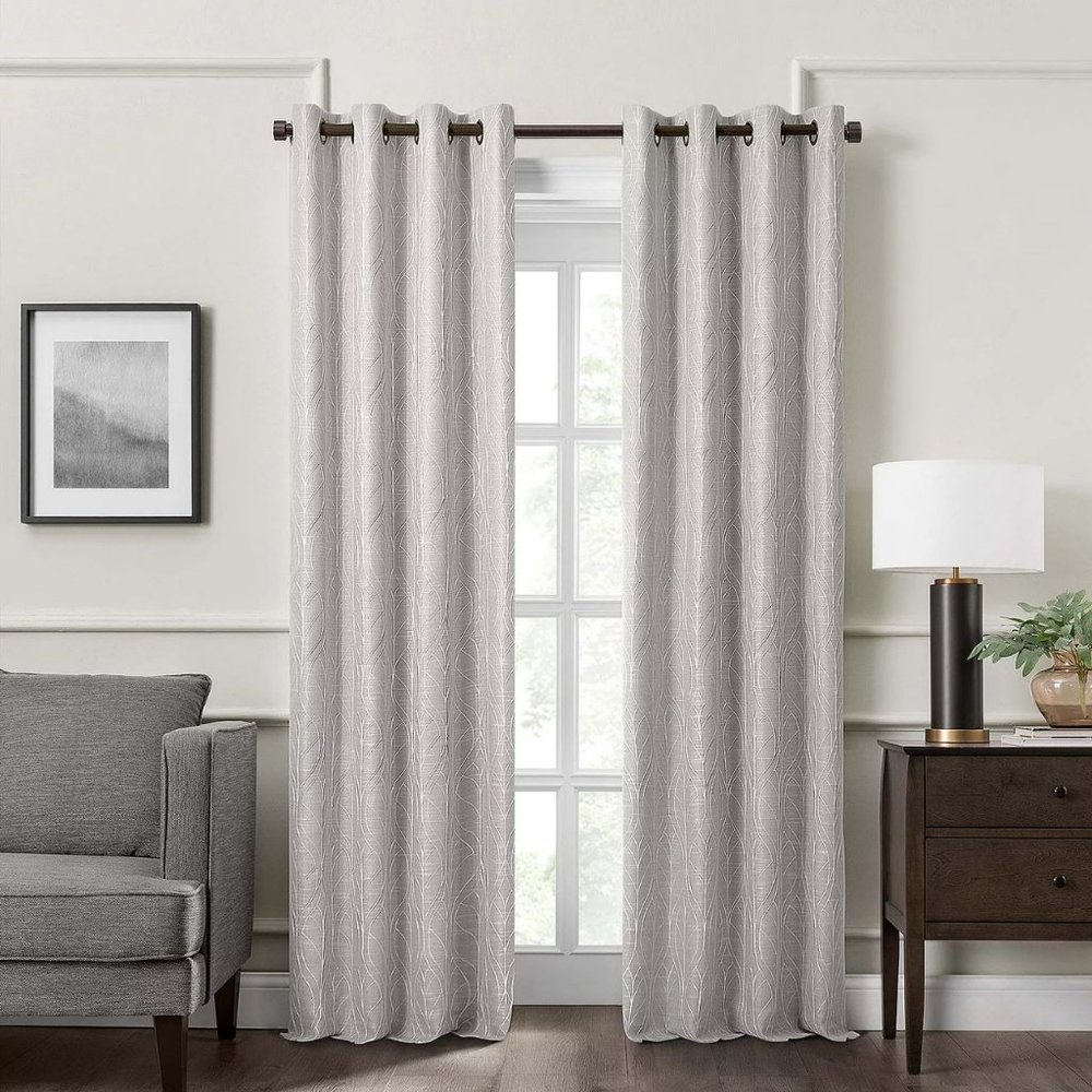 Fieldcrest Heritage Allegria Energy Saving Embroidered 100% Single Curtain Panel